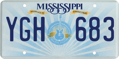 MS license plate YGH683