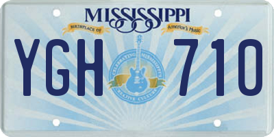 MS license plate YGH710