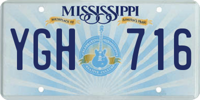 MS license plate YGH716