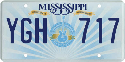 MS license plate YGH717