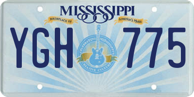MS license plate YGH775