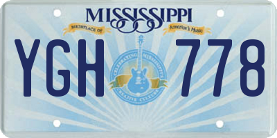 MS license plate YGH778