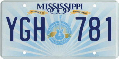 MS license plate YGH781