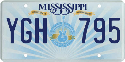 MS license plate YGH795