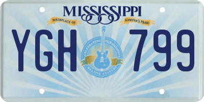 MS license plate YGH799