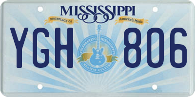 MS license plate YGH806