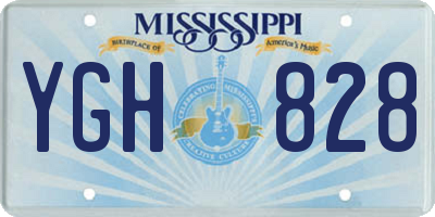 MS license plate YGH828