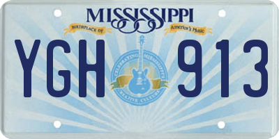 MS license plate YGH913
