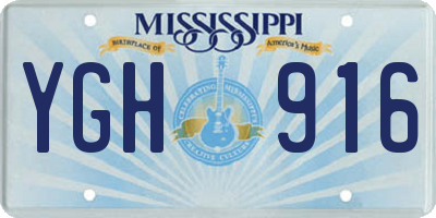 MS license plate YGH916