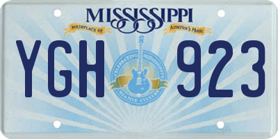 MS license plate YGH923