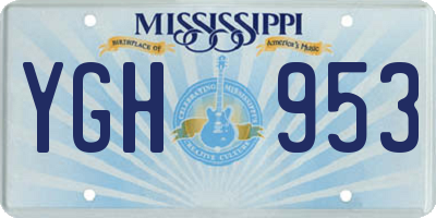 MS license plate YGH953