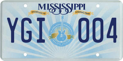 MS license plate YGI004