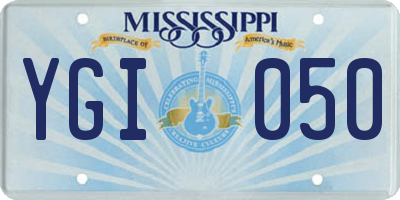 MS license plate YGI050