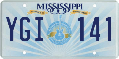 MS license plate YGI141