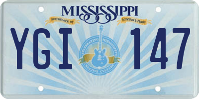 MS license plate YGI147