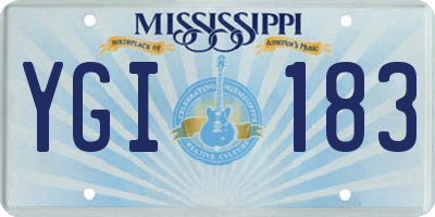 MS license plate YGI183