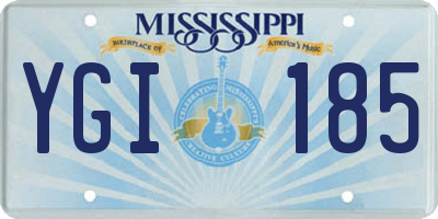 MS license plate YGI185