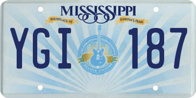 MS license plate YGI187
