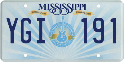 MS license plate YGI191