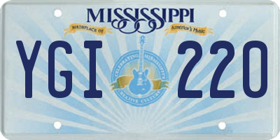 MS license plate YGI220