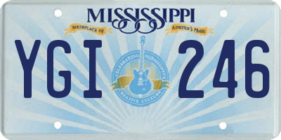 MS license plate YGI246