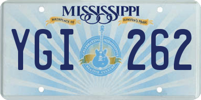 MS license plate YGI262