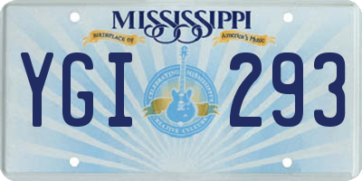 MS license plate YGI293