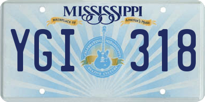 MS license plate YGI318