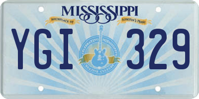 MS license plate YGI329