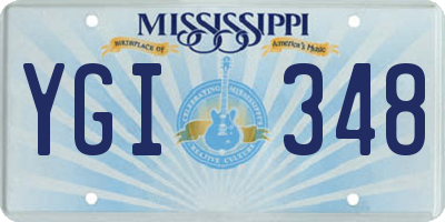 MS license plate YGI348
