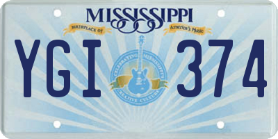 MS license plate YGI374