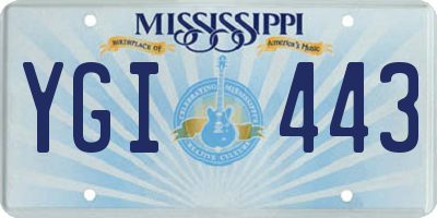 MS license plate YGI443