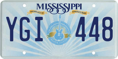 MS license plate YGI448