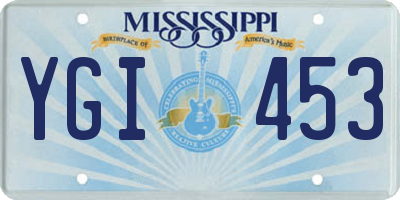 MS license plate YGI453