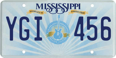 MS license plate YGI456