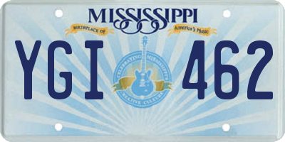 MS license plate YGI462
