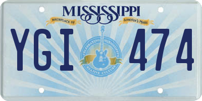 MS license plate YGI474