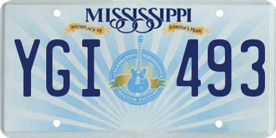 MS license plate YGI493