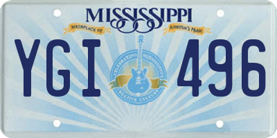 MS license plate YGI496