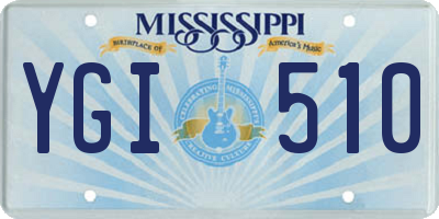 MS license plate YGI510