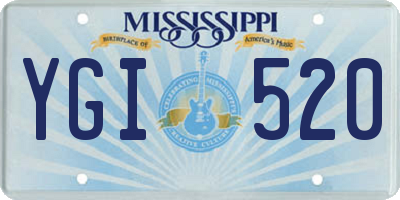 MS license plate YGI520