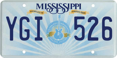 MS license plate YGI526