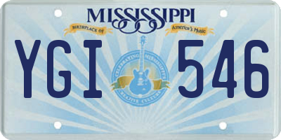 MS license plate YGI546
