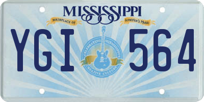 MS license plate YGI564