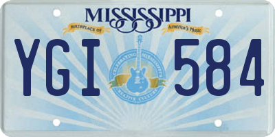 MS license plate YGI584