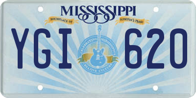MS license plate YGI620