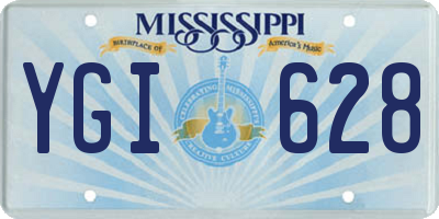 MS license plate YGI628