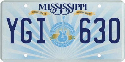 MS license plate YGI630