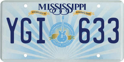 MS license plate YGI633
