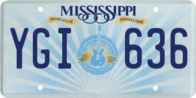 MS license plate YGI636
